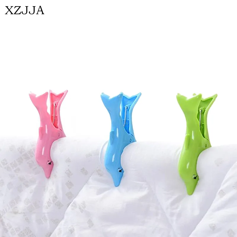 

XZJJA 2PCS Plastic Dolphin Designed Beach Towel Clips Strong And Durable Sun Bed Lounger Pool Seat Mat Tapestry Bench Holdfast