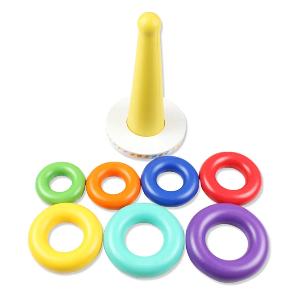 

Music Rainbow Tower Tumbler Layer Stacking Seven-Color Rings Children Stacking Rings Baby Stacked Toys