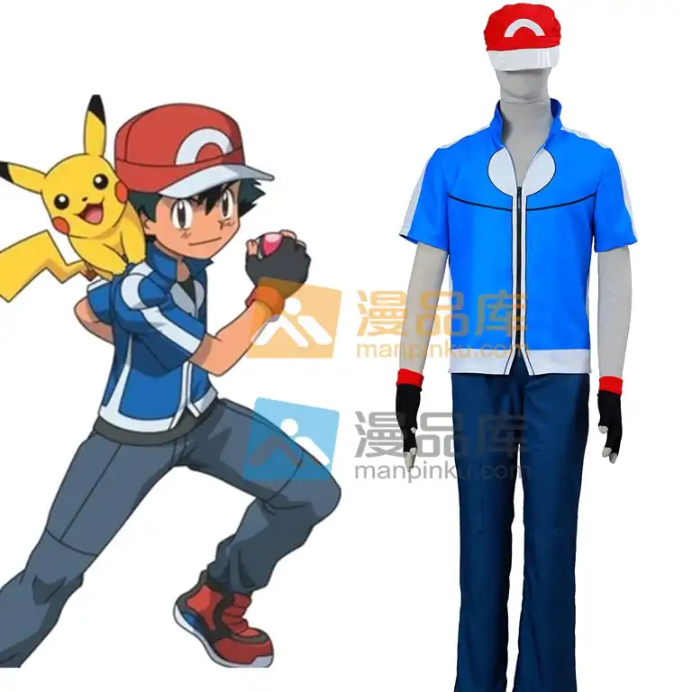 ポケモンxyサトシコスプレ衣装でキャップを含めるベスト パンツ 手袋 帽子 Cosplay Costume Ash Ketchum Cosplayash Ketchum Aliexpress