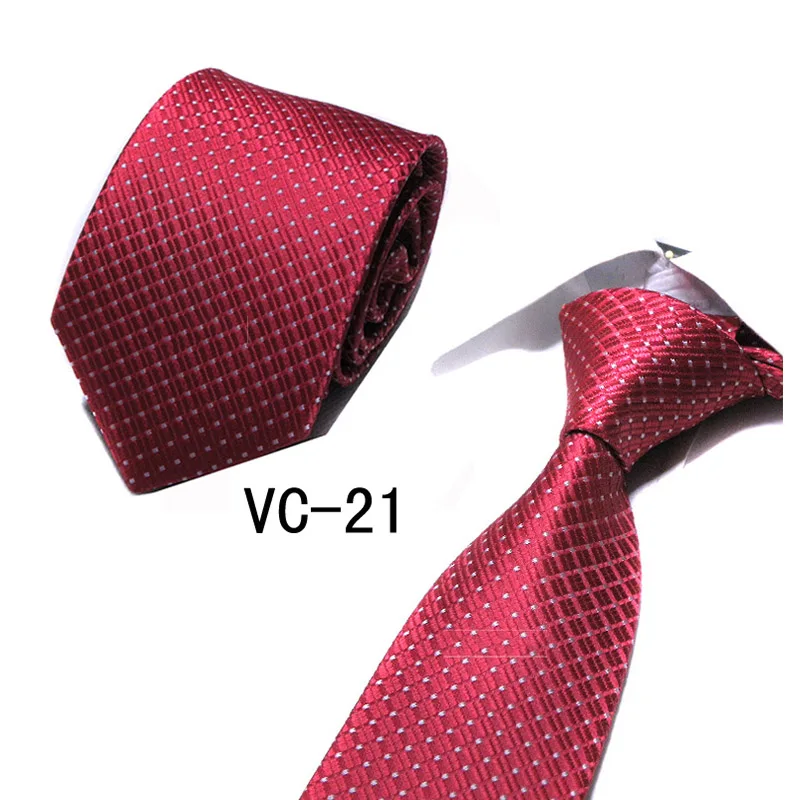 8 см широкие шелковые галстуки для мужчин Gravatas полосатые однотонные новые мужские галстуки бизнес черный свадебный костюм шейный галстук красный белый синий - Цвет: VC-21
