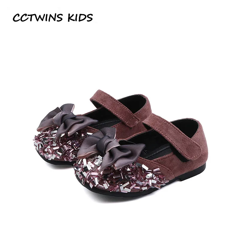 

CCTWINS Kids Shoes 2019 Spring Children Pu Leather Mary Jane Babys Butterfly Party Flat Girls Brand Black Shoes GM2281