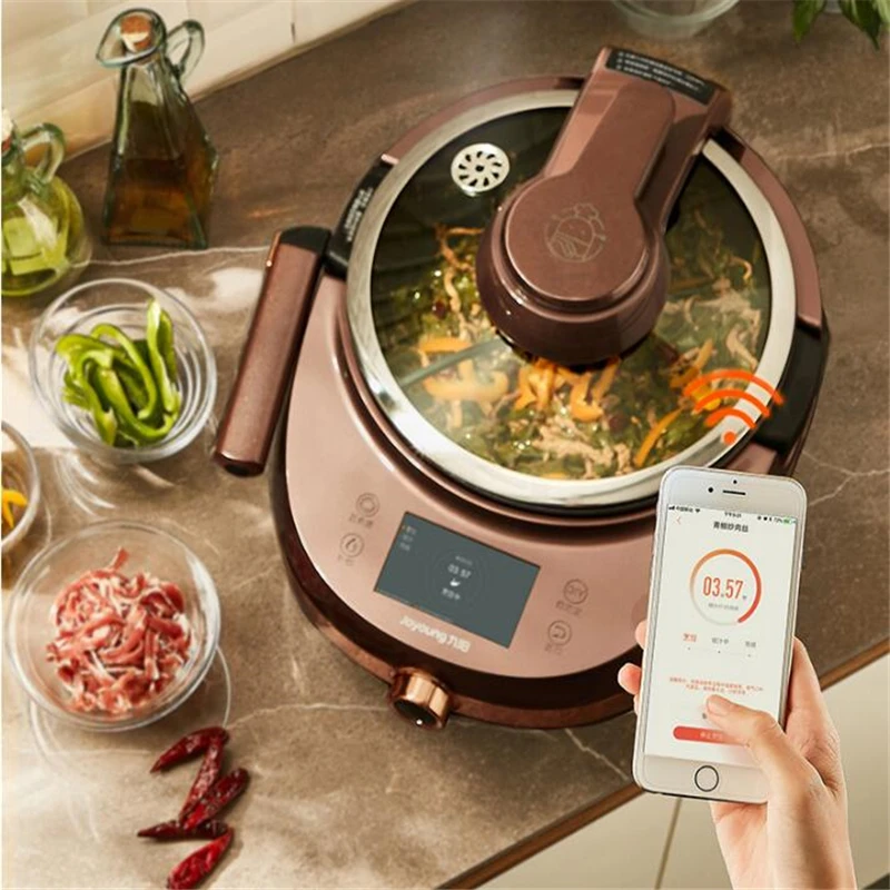 220v Electric Automatic Stir Frying Pot Non-stick Multifunction