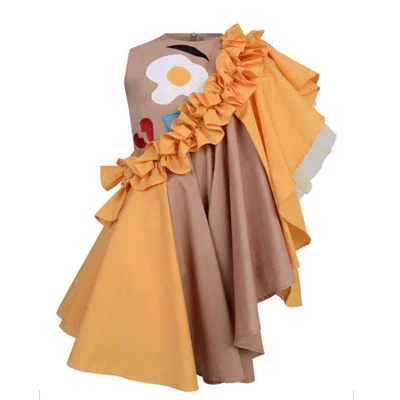 INS/ популярные детские платья с рисунком малинового слива, модные вечерние платья для девочек, Роскошные платья, платья принцессы для девочек - Цвет: gold egg