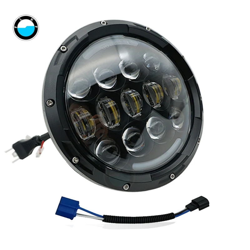 

7 Inch 105W Motorcycle LED Headlight Hi/Lo Beam DRL H4 To H13 Plug For Jeep Wrangler JK JKU CJ Tj Patrol Y60 Street Glide