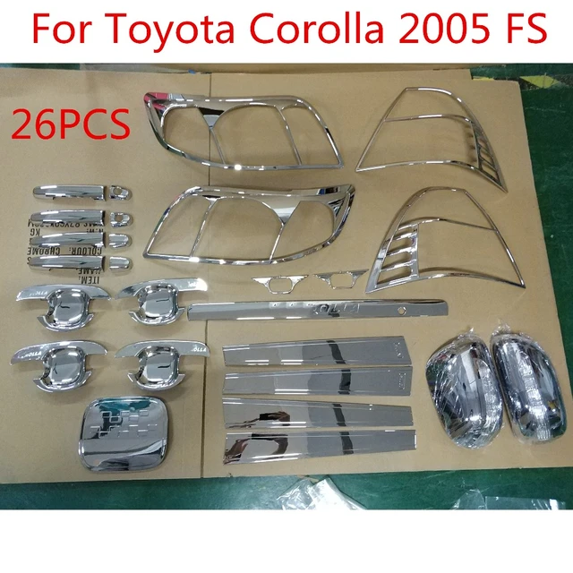 For Toyota Corolla 2005 FS High quality 26PCS ABS Chrome plated trim accessories plated car styling light cover
