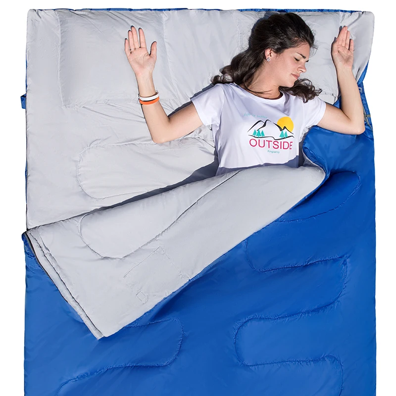 KingCamp серии кислорода двойной Теплый Комфорт портативный квадратный спальный мешок, для наружного кемпинга и дома, две подушки