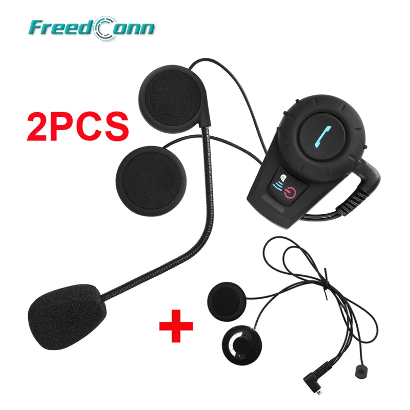 2 X FreedConn VB 500M мотоциклетный BT Bluetooth домофон шлем с наушниками, с внутренней телефонной связью+ Бесплатный мягкий наушник