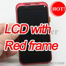 Original new lcd display with touch screen digitizier assembly and red frame cover Replacement for HTC Incredible S S710E G11