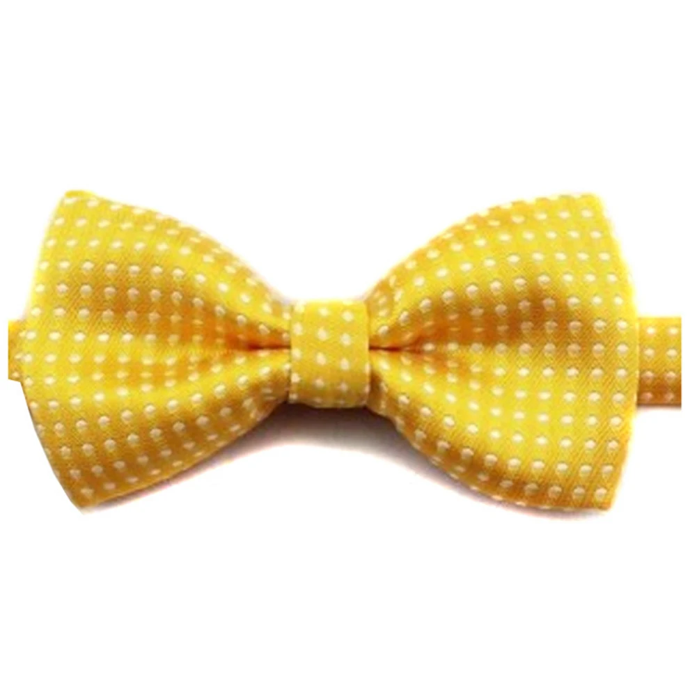 fashion Children Formal Cotton Bow Tie Kid Classical Dot Bowties Colorful Butterfly Wedding Party Pet Bowtie Tuxedo Ties - Цвет: Цвет: желтый