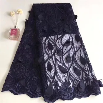 

Navy Blue Soft Latest Embroidered 3d Lace Fabric White Red African Lace Fabric 2019 High Quality Lace Tulle French Lace