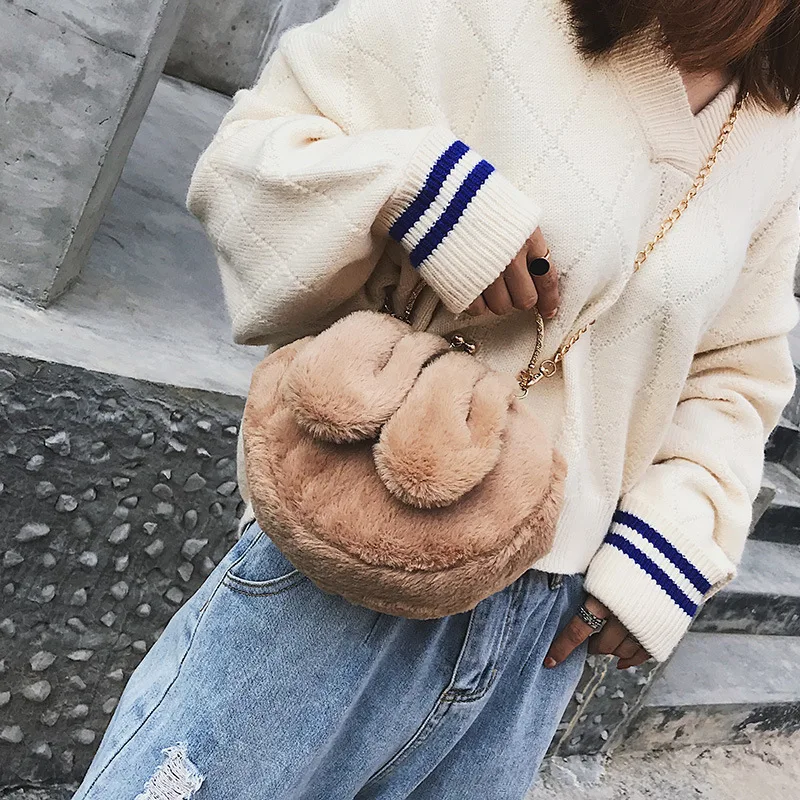 

Cute Cartoon Rabbit Ears Style Fashion Ladies Shoulder Bag Crossbody Mini Messenger Bag Female Chain Purse Women's Flap Wallet