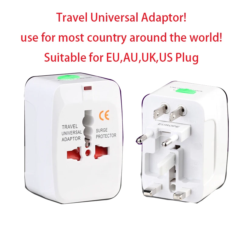 Универсальный адаптер для путешествий подходит для AU US EU UK Plug использовать для большинства стран вокруг универсальная электровилка Тип