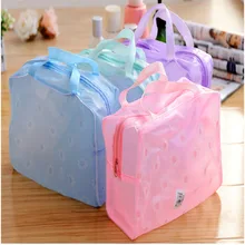 Fashion Makeup Bag Cosmetic Pouch Travel Wash Bag PVC Waterproof Floral Clear Bag Wash Bath Bag