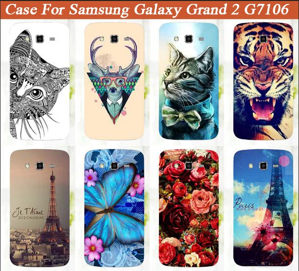Чехол-подставка для Samsung Galaxy Grand 2 Duos G7106 G7102 с рисунком милых животных 3D роскошный