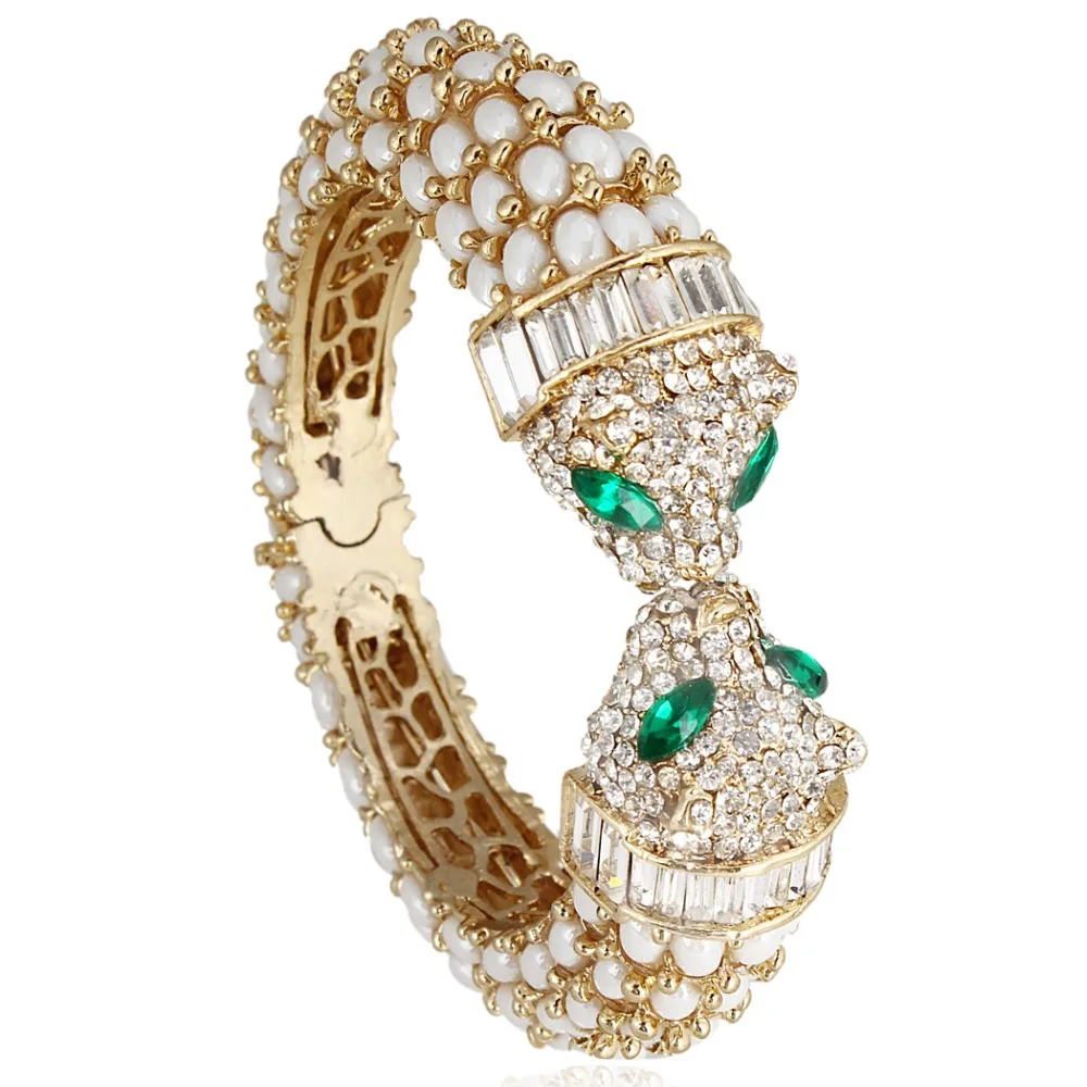 Key ring bangle leopard earrings