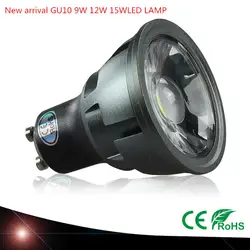 10 шт сверхъяркий Регулируемый GU10 COB 9 W 12 W 15 W светодиодный лампа AC110V 220 прожектор теплый белый/холодный белый светодиодный светильник