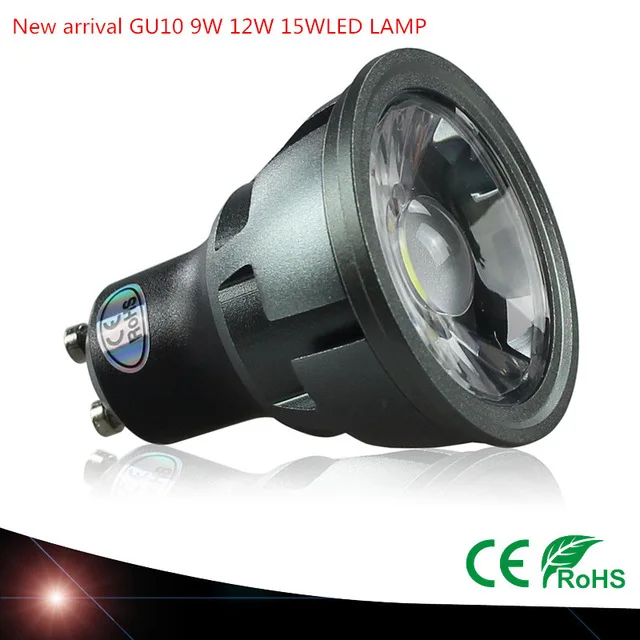 

10pcs Super Bright Dimmable GU10 COB 9W 12W 15W LED Bulb Lamp AC110V 220V spotlight Warm White/Cold White led LIGHTING