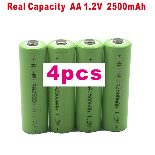 Lanzhd 2500mAh AA Аккумуляторная батарея 2A NiMH батарея 1,2 V перезаряжаемые батареи для дистанционного управления игрушечной камеры(4 шт-40 шт - Цвет: 4 PCS