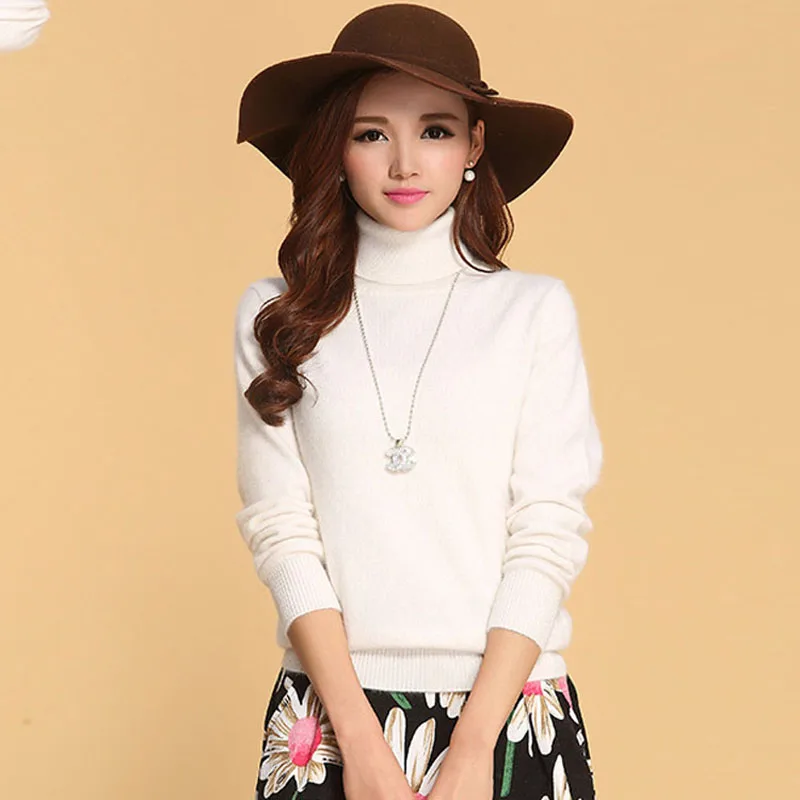 Top Clothing women/Ladies keep worm Wool Sweater Female Turtleneck Pullover Cashmere long sleeve korean plus size | Женская одежда