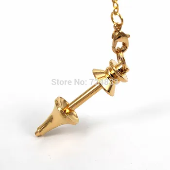 

Pendulum Locket Pendant Bar with Lobster Link Chain Settings DIY Findings for Stone Glass Pendulum Pendant Making Multi-color