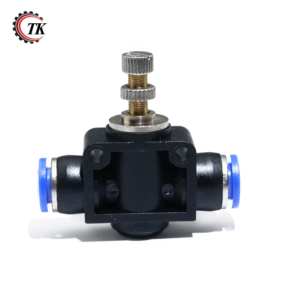 

4 6 8 10 12mm Tube Push in to Connect Fittings T-shaped Pneumatic Flow Speed Controller Valve Air Flow Control Valve Connector
