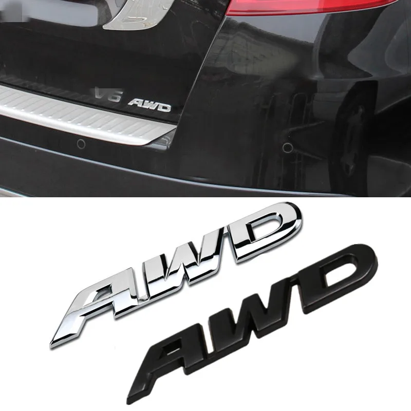 

3D Chrome Metal Car Styling Sticker AWD Emblem Badge 4X4 Logo Tailgate Decal For Toyota Impreza Subaru Honda SUV Off Road SUV V6