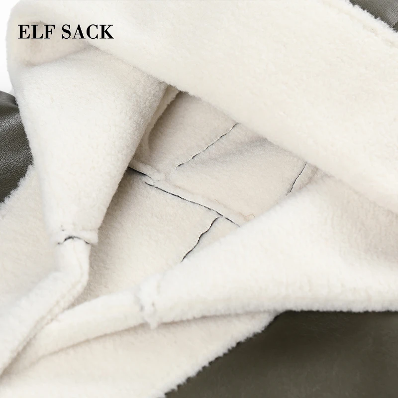 ELF SACK WInter New Warm Faux Fur Woman Jacket Full Long Turn-down Collar Women Coat Femme Thick Warm Fur Coats Female Jackets