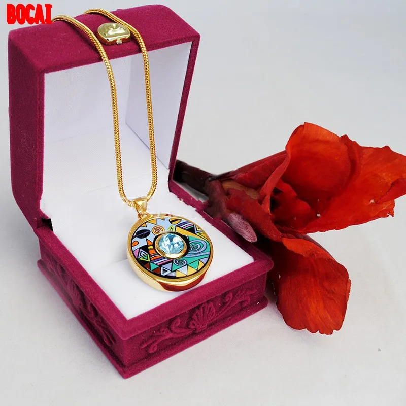

Austrian style sautoir Cloisonne enamel colour diamond pendant Manufacturers supply a necklace