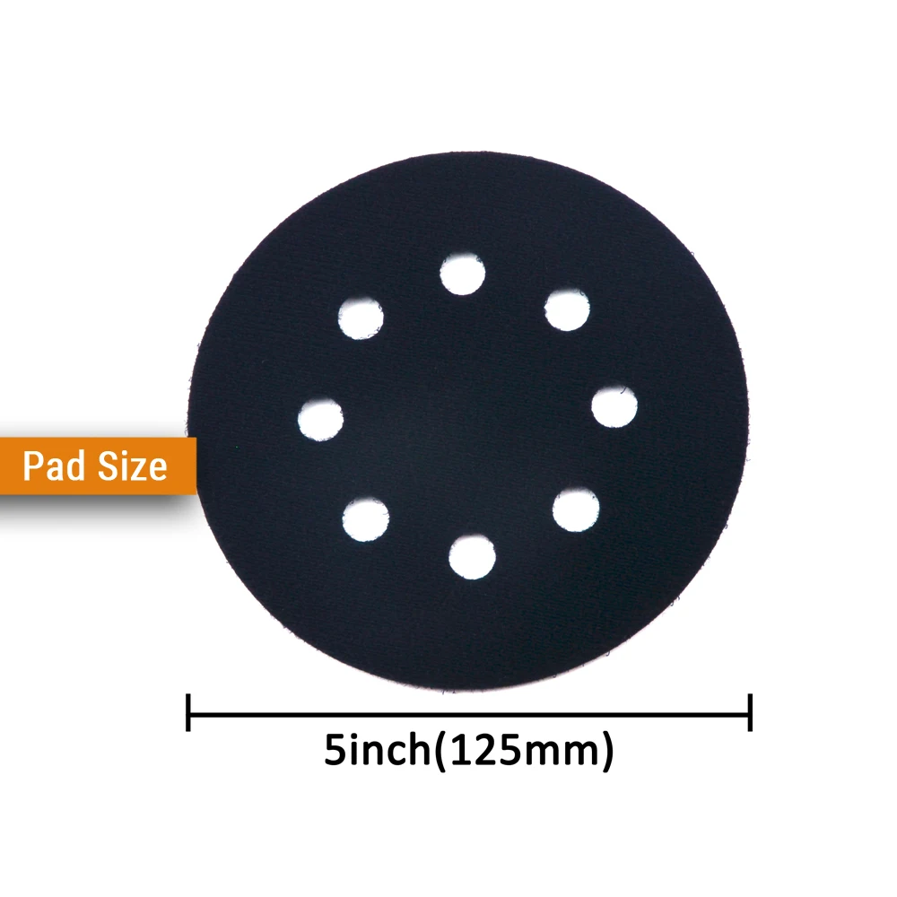 2PCS 5 Inch(125mm) 8-Hole Ultra-thin Surface Protection Interface Pad for Sanding Pads and Hook&Loo