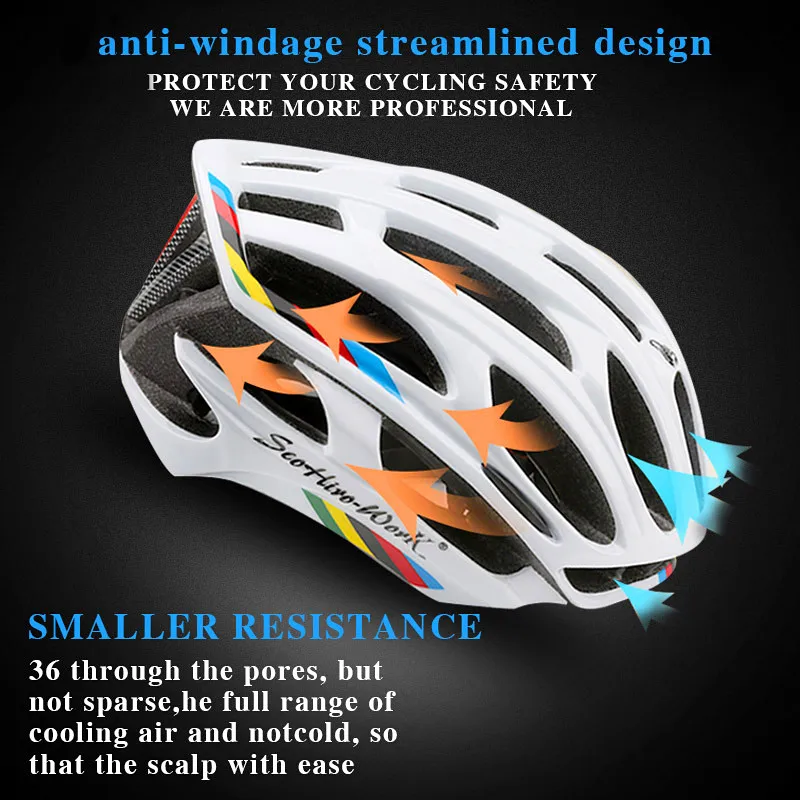Ultralight Integrally-molded Cycling Helmet 36 Air Vents Road Bike Helmet With Back Light For Nigh Riding casco ciclismo (5)