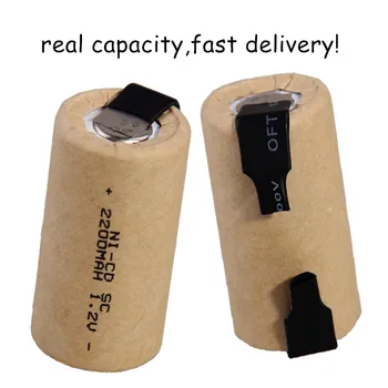 

real capacity SC battery 1.2V SUBC batteries for bosch for makita for dewalt power tools rechargeable 2200mah with tabs