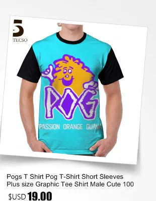 Pogs футболка Милая полиэфирная графическая футболка графическая пляжная Мужская большая футболка с коротким рукавом