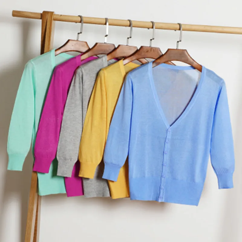 

Newest Knitted Cardigan Women 2019 Spring Autumn Long Sleeve Women Sweater Cardigan Female Single Button Pull Femme 21 colors