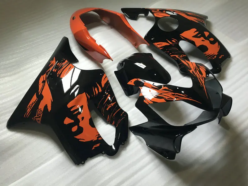 Привет-класс обтекатель для HONDA CBR600F4I 04 05 06 07 CBR600 F4i 2004 2005 2006 2007 оранжевый черный глянец Обтекатели+ подарки HK17