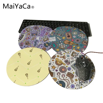

MaiYaCa New Round Mouse Pad Low Price Good Quality Fashion Elements Best Choice Gifts For Cartoon Doodle Musical Instrument