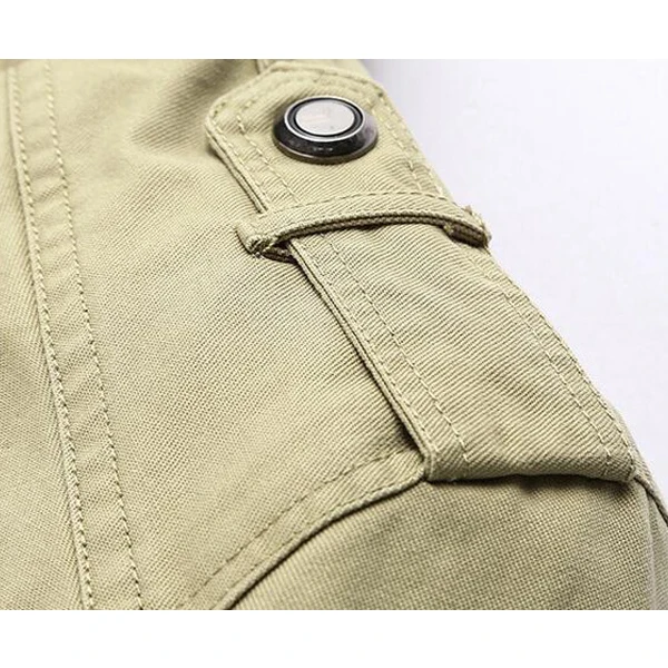 Mens Spring Autumn Stand Collar Multi Pocket Outdoor Jacket