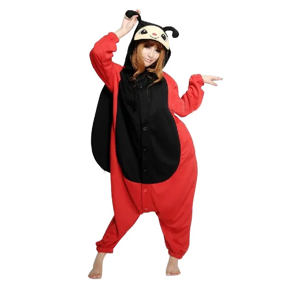 Cute Cartoon Spring Winter Autumn Animal Ladybug Onesie for Women Men Adult Cos Pajamas Polar Fleece Polyester Sleepsuit Cute Cartoon Spring Winter Autumn Animal Ladybug Onesie for Women Men Adult Cos Pajamas Polar Fleece Polyester Sleepsuit