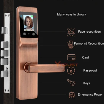 

Smart Door Lock Electronic intelligent Palmprint Face Recognition Lock Lock Digital Security Touch Screen Keyless Safety Locks