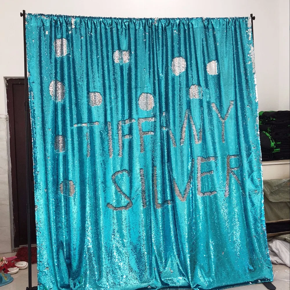 

8ft tiffany/silver mermaid sequin backdrop for photo booth machine party wedding background