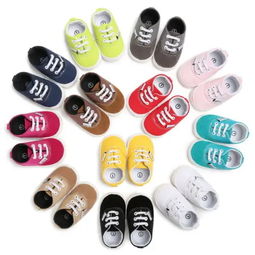 Infant Toddler Baby Boy Girl Soft Sole Crib Shoes Anti-Slip Sneaker 0-18M