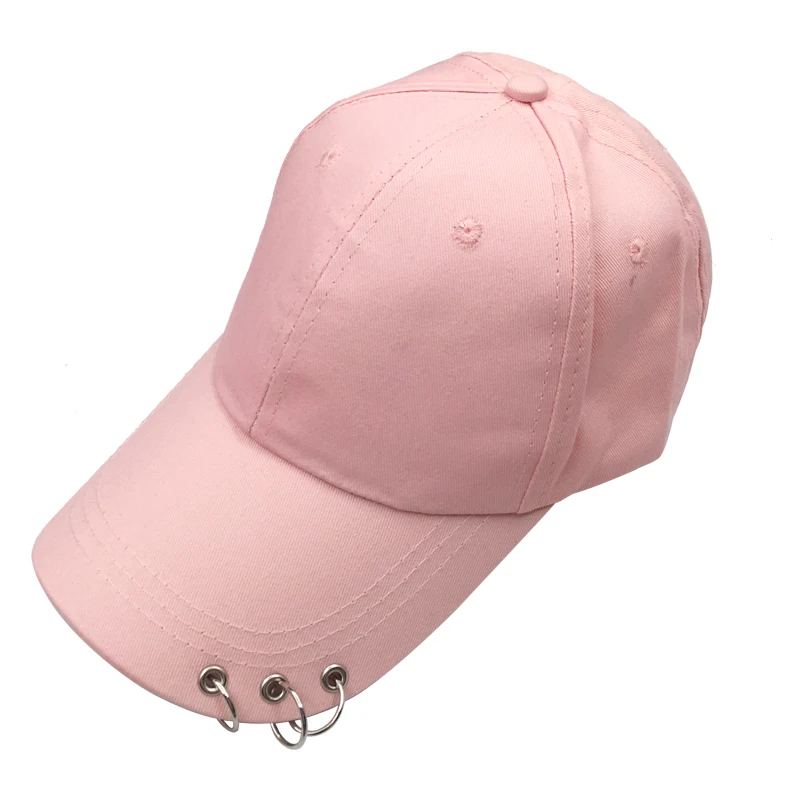 Бейсбольная кепка с кольцами Bboy Регулируемая Повседневная Snapback Спортивная Хип-хоп бальная шляпа бейсболки унисекс шляпы Черный Розовый