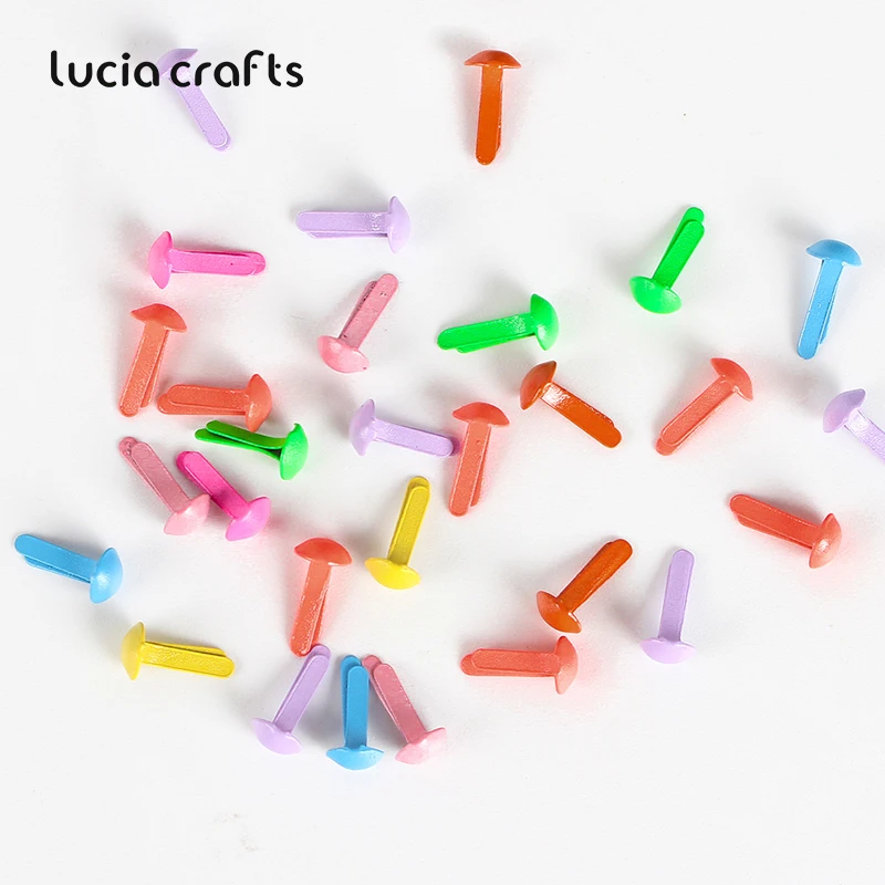 Lucia crafts 100 шт 4,5*8 мм Случайные Смешанные железные штифтики для скрапбукинга, украшение, крепежные детали, сделай сам, металлические принадлежности G0935