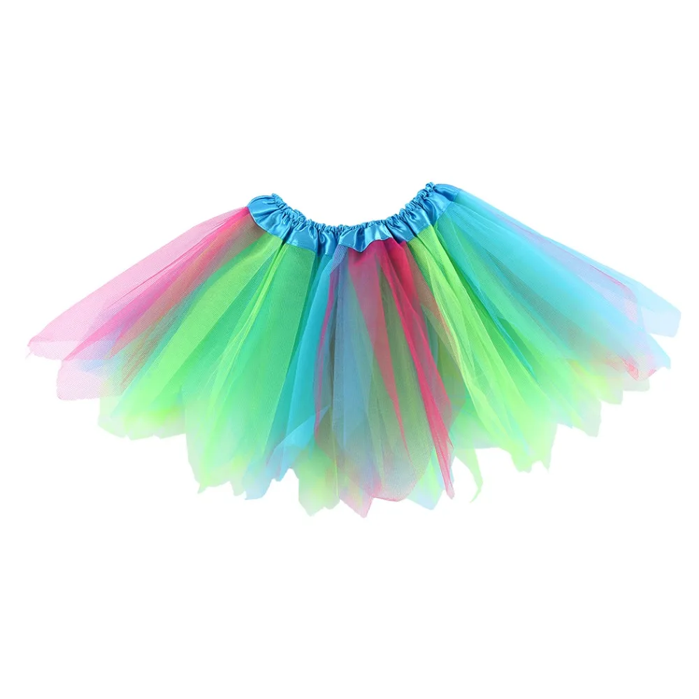 3 8Y Summer Lace Tutu Skirt Rainbow Patchwork Girl Skirt Kids Children
