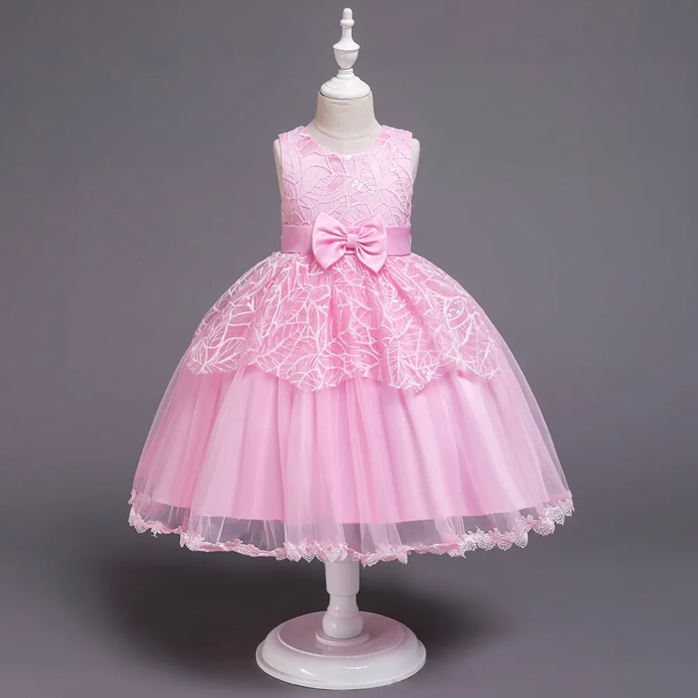 Платье для девочек с блестками; Vestido; Пышное Сетчатое платье принцессы с бантом; костюм; праздничное платье принцессы на День рождения; BH-855