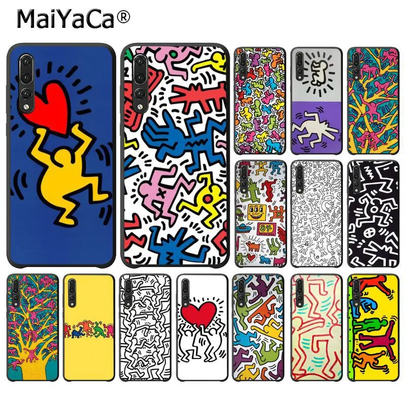 

MaiYaCa Keith Haring art Black Phone Case for Huawei P20Lite P10 Plus Mate9 10 Mate10 Lite P20 Pro Honor10 View10