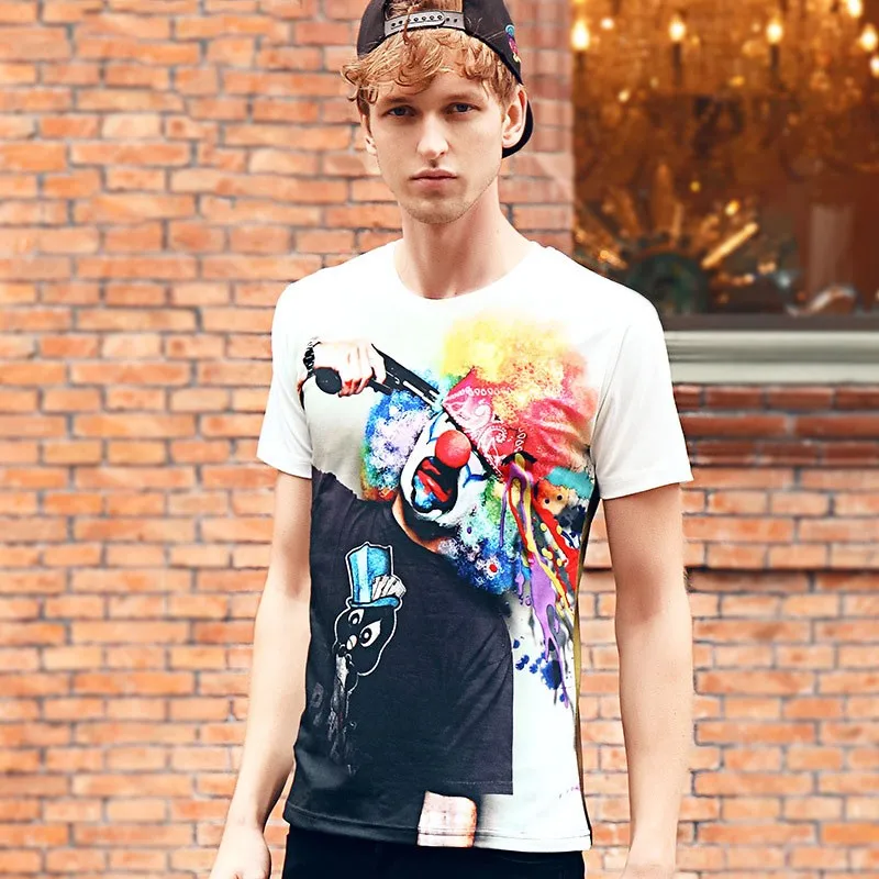 Screen Printing Crazy T Shirts 3D Printed Mens T Shirts Fashion 2016 Popular Short Sleeve Tshirt Homme Mens Cool Tee Shirts 1