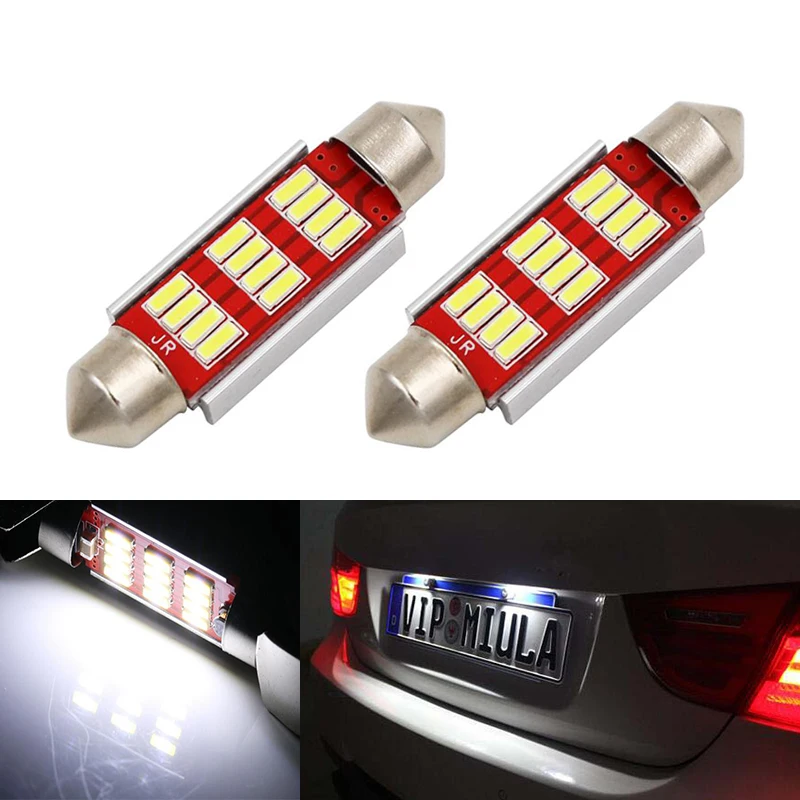 2x Canbus Error Free 36mm 12 Led Festoon Car LED Number Plate Lights