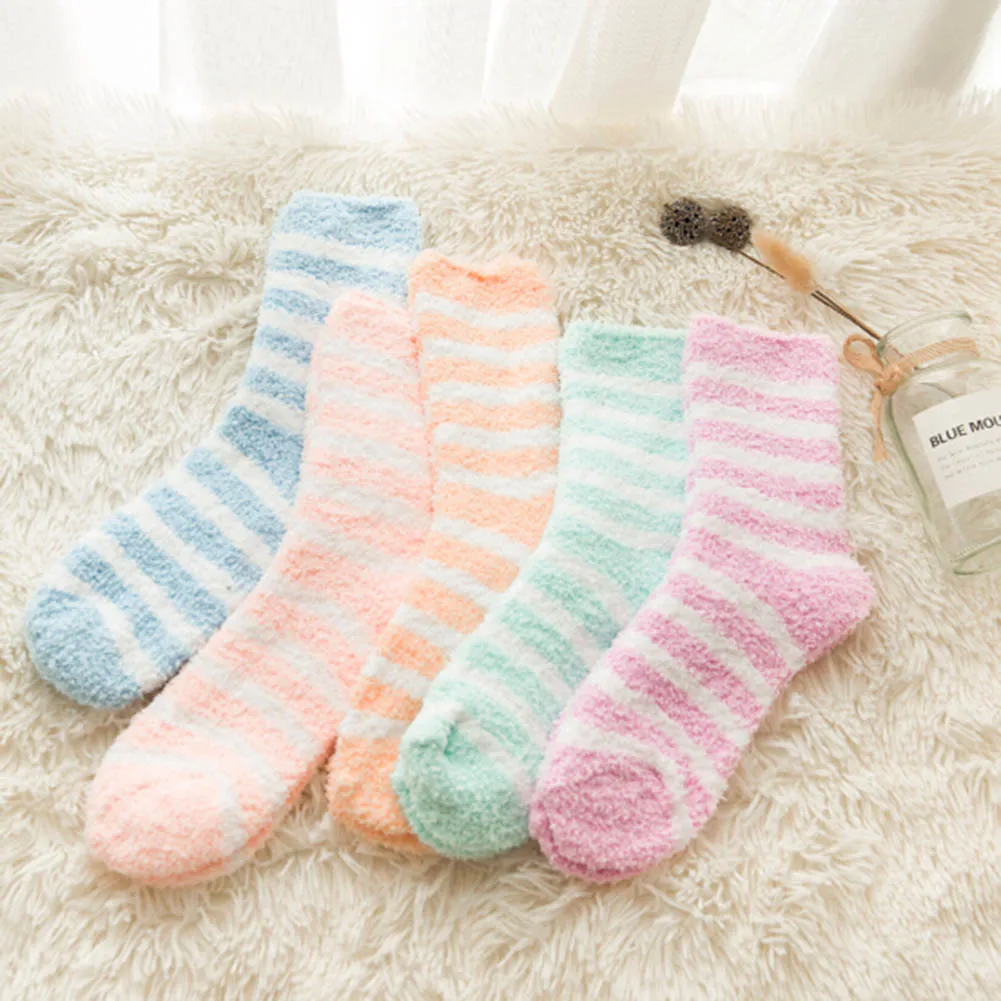 Buy 1 Pair Female Women Girls Solid Cotton Wool Bed
