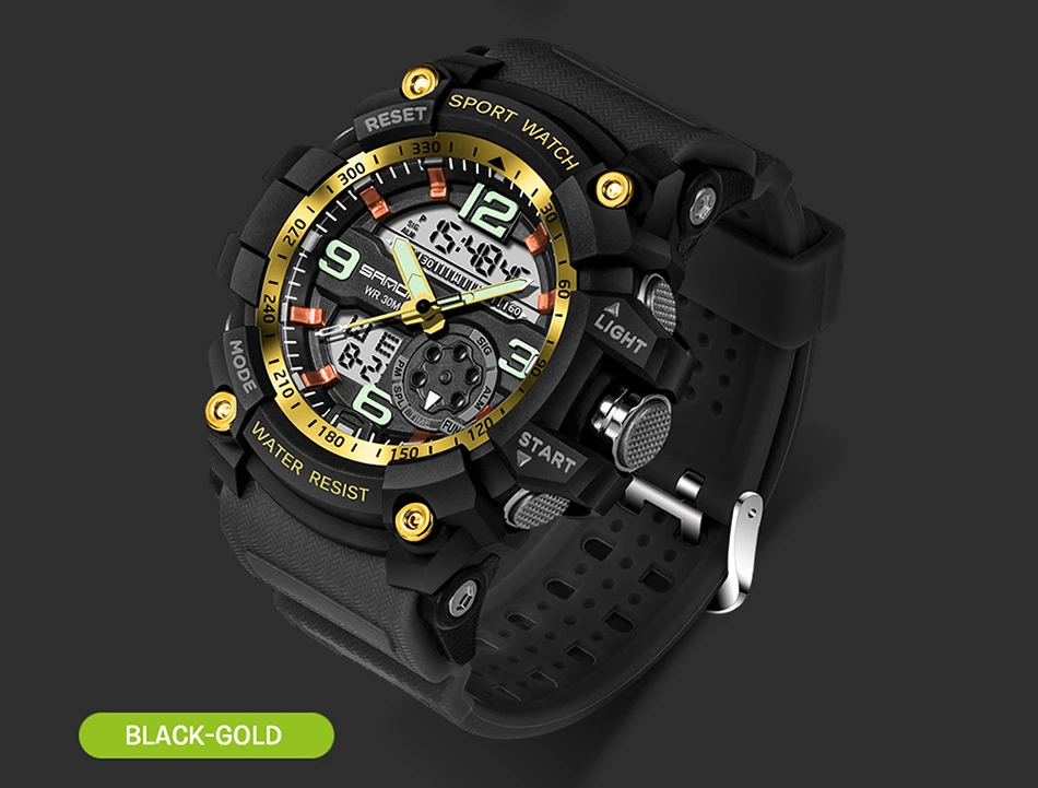 SANDA 759 Sports Men's Watches Top Brand Luxury Military Quartz Watch Men Waterproof S Shock Wristwatches relogio masculino 2019