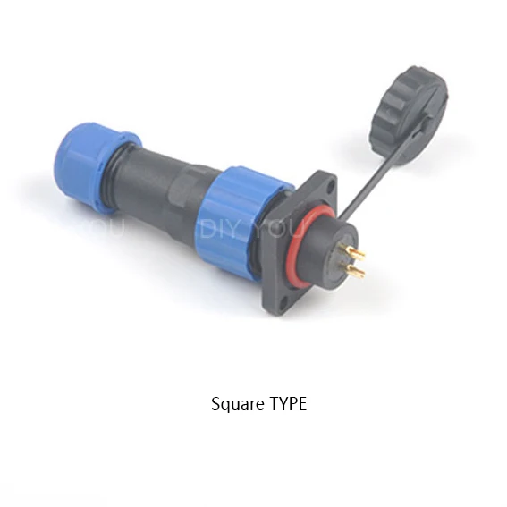 SP16 IP68 водонепроницаемый док авиационным соединителем с разъемом «папа» и муфтовый стыковочный переводник 2/3/4/5/6/7/9 контактный разъем для монтажа в панель Кабельный разъем - Цвет: Square TYPE